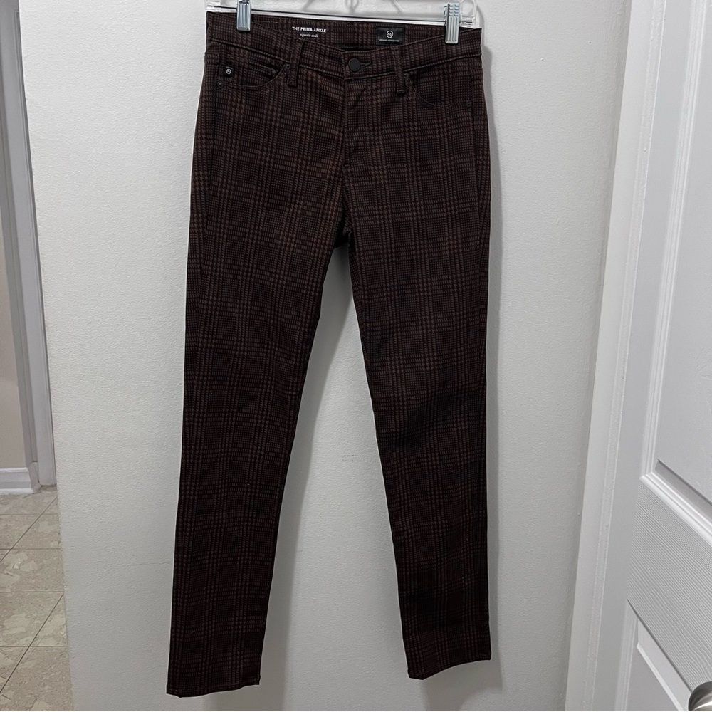 AG ADRIANO GOLDSCHMIED PRIMA ANKLE IN HOUNDSTOOTH PLAID FOLKSTONE SIZE 27 - Picture 2 of 15